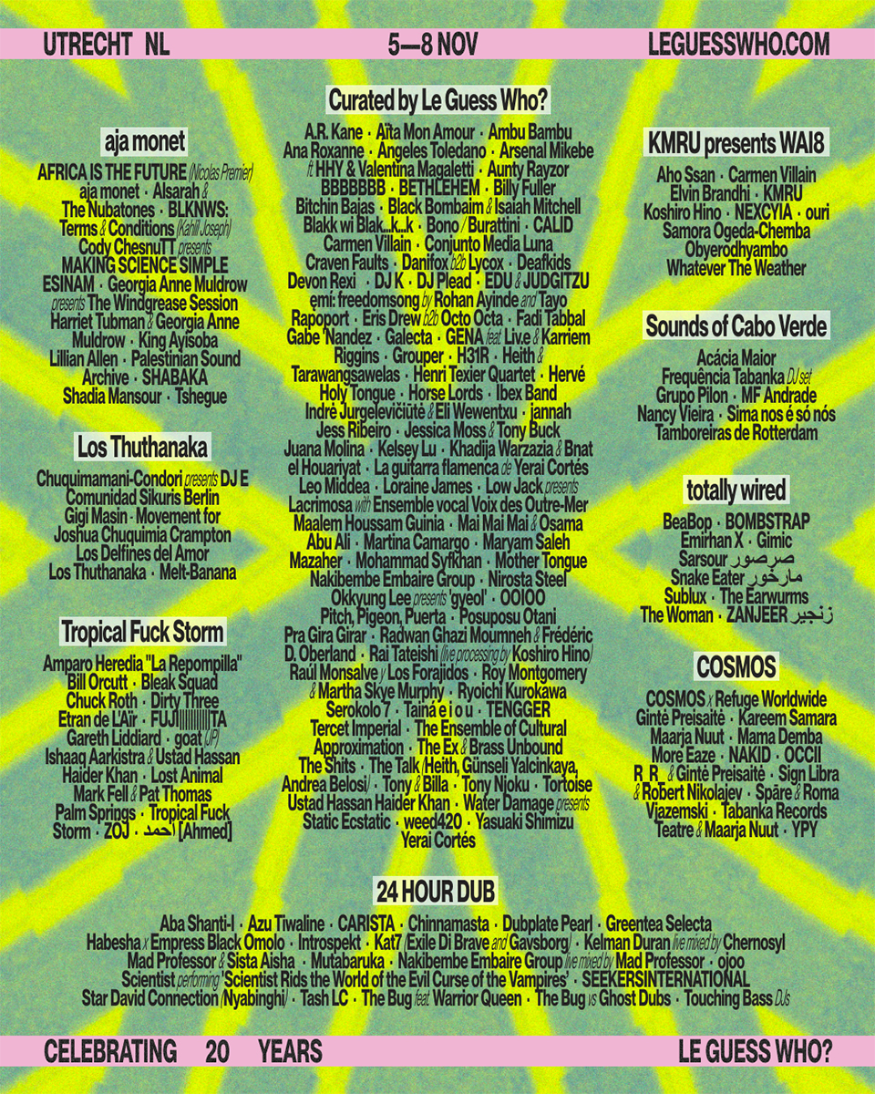 Full program revealed for Le Guess Who? 2026, our 20th anniversary edition